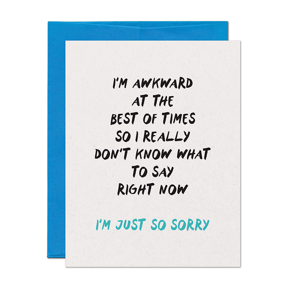 Awkward Sorry Support Sympathy Card