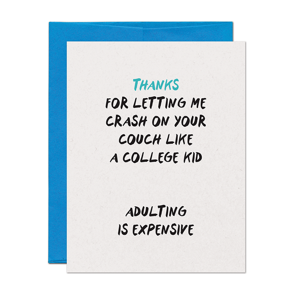 Couch Crash Thank You Card