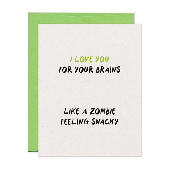Zombie Love Brains Card