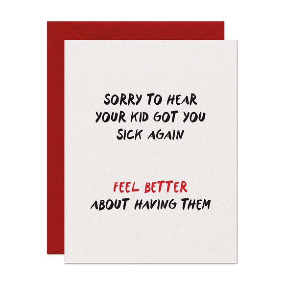 Sick Again Parenting Get Well Card