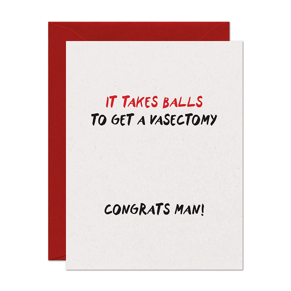 It Takes Balls Vasectomy Congratulations Card