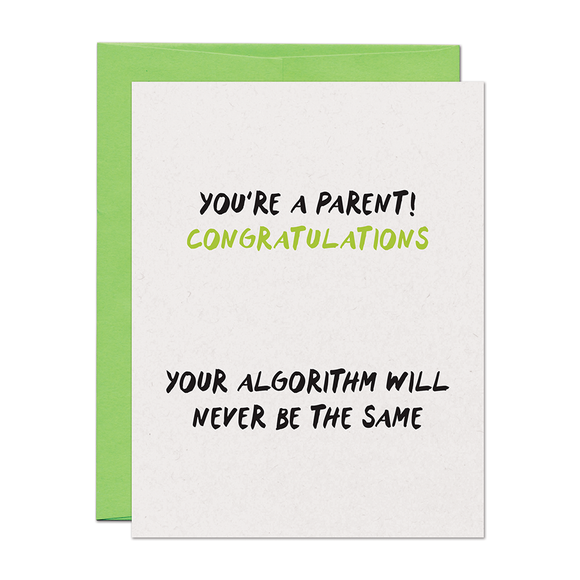 Baby Algorithm New Parent Card