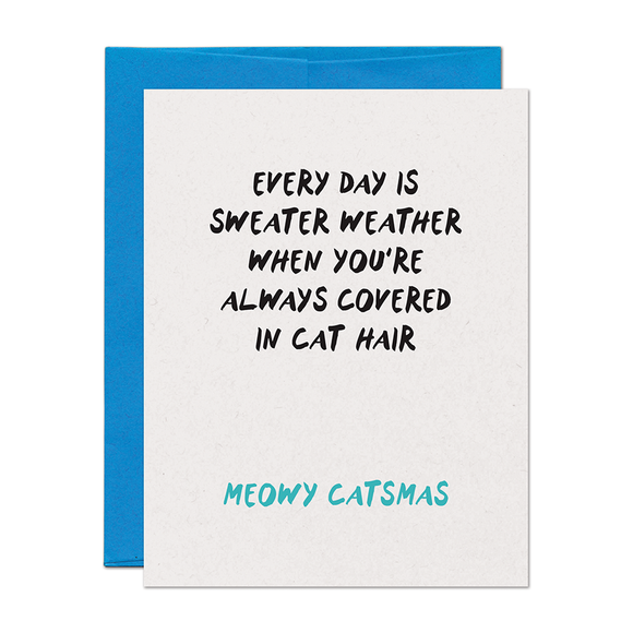 Meowy Catsmas Sweater Cat Christmas Card