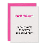 Excited Pregnancy Puke Baby Card