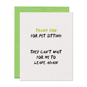 Leave Again Pet Sitting Thank You Card