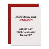 Retired Babysitter Congratulations Retirement Card