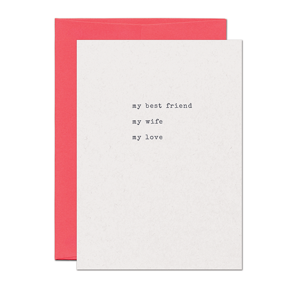 Best Friend Wife Love Card