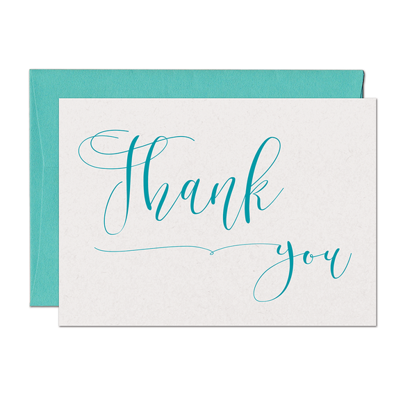 Thank You Card In Cursive CLEARANCE - Cursive Thank You Card – Warren Tales