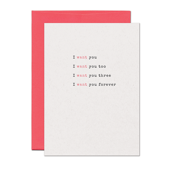CLEARANCE - Want You Forever Love Card