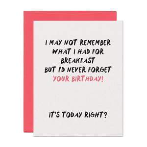Never Forget Birthday Card