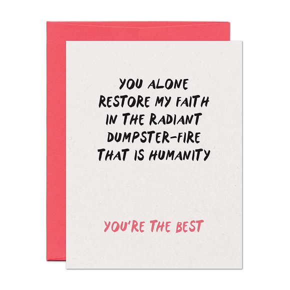 Dumpster Fire Friend Card