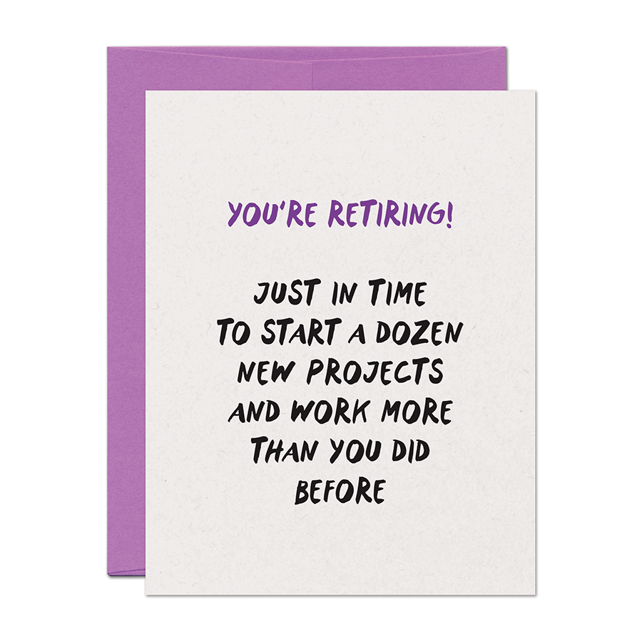 Projects Retirement Card – Warren Tales