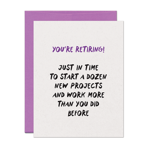 Projects Retirement Card